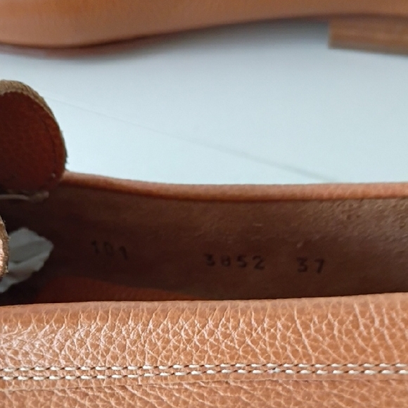 Sugar Womens Tan Leather Loafers Made In Italy Size 37 Size 6.5 Women's - Picture 10 of 11